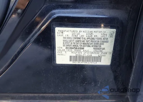 2011 Nissan Sentra Se-R Spec V из США, поврежденный, VIN 3N1CB6AP5BL628568